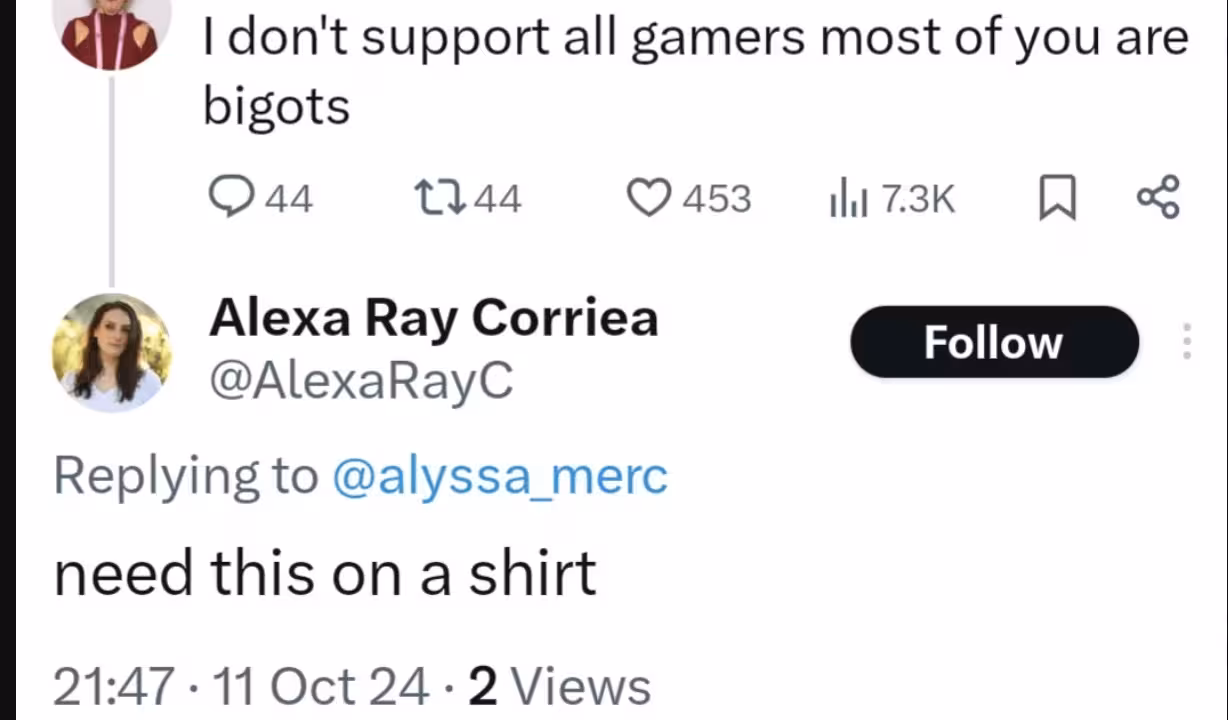 Alexa Ray Corriea x.com komentaras