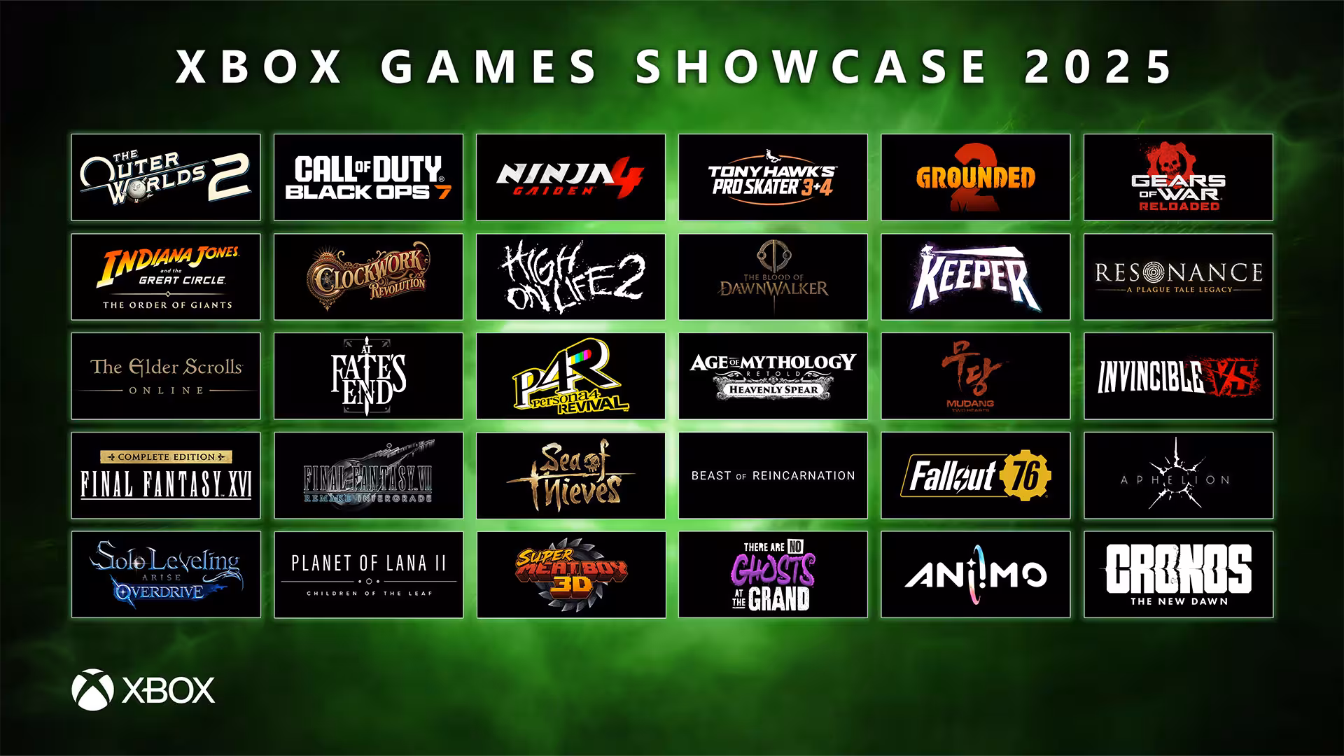 Xbox Games Showcase 2025 žaidimai